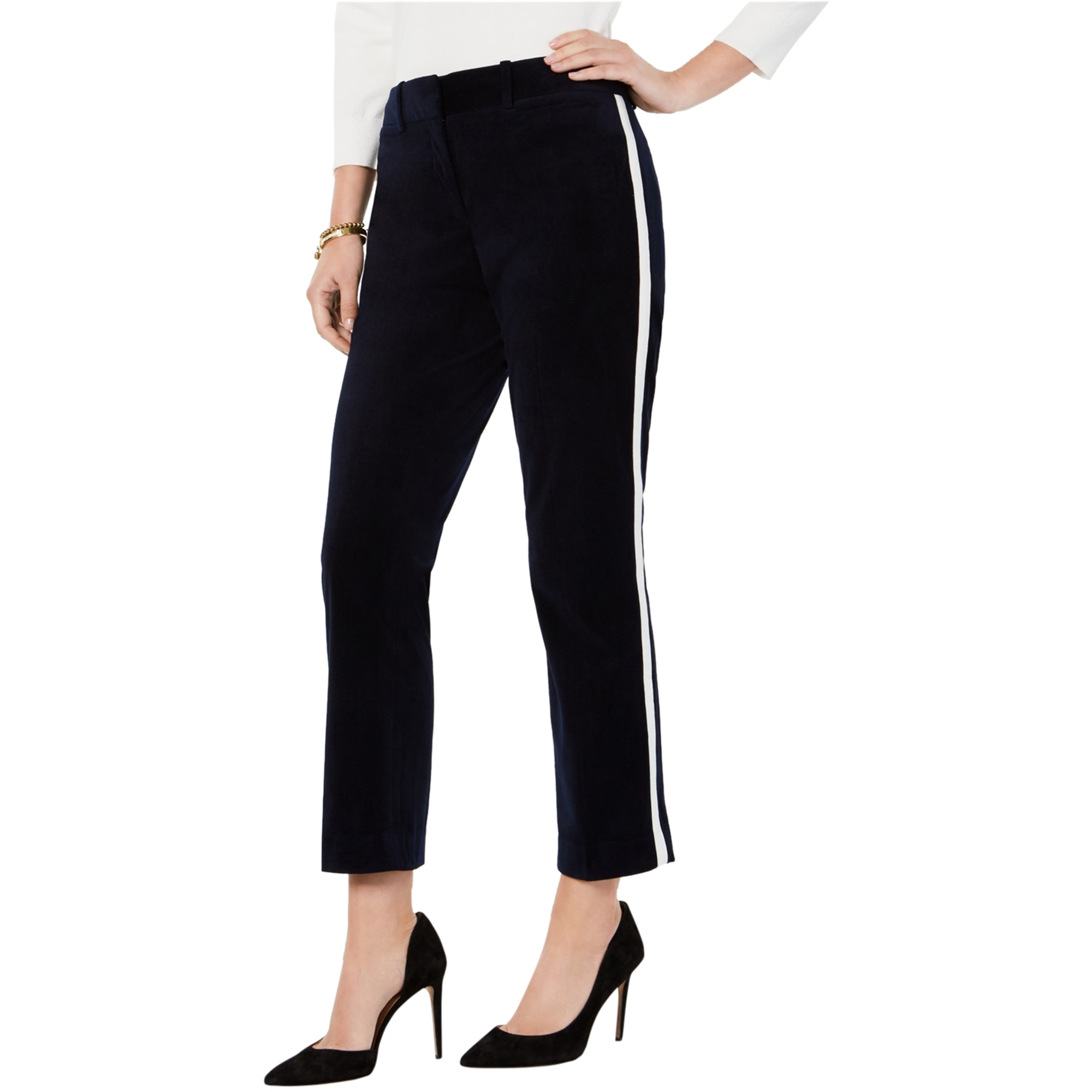 Tommy Hilfiger Womens Bristol Velour Casual Trouser Pants, Blue, 10